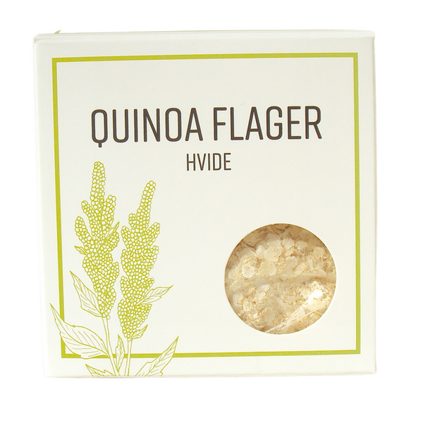 Quinoa flager kan bruges til glutenfri bagning og som erstatning eller supplement til havregryn og i mysli. Quinoa flager er en god kilde til protein af høj kvalitet, og er særligt gode, hvis du vil leve vegetarisk eller vegansk. Klimamads quinoa flager er klimavenlige og økologiske. Læs mere om næringsindhold, tilberedning og anvendelse.
